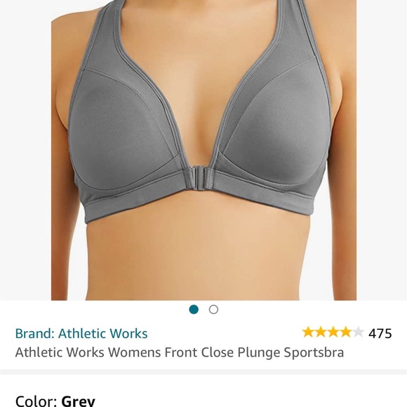 ISO Athletic Work’s Plunge Sports Bra 38C or 36C (Grey or White) - Picture 2 of 2